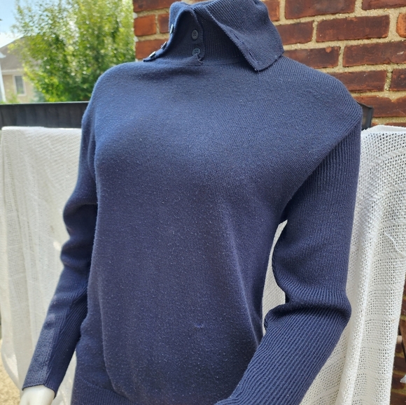 Mondi iconic Vintage‎ Navy  button detail tunic sweater S/ M - Picture 7 of 14
